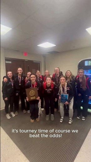 Cony girls basketball players celebrate A North title