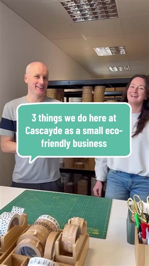 3 things we do here at Cascayde as a small eco-friendly business ♻️ #smallbusiness #smallbusinessowner #ecofriendly #sustainablebusiness #scottishsmallbusiness #giftwrap #papertape