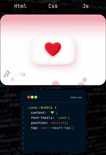 Programación: Burbujas de Amor con HTML, CSS y JavaScript