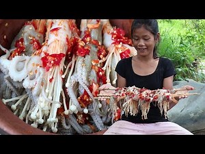 Survival Skills: Yummy Cooking Mushroom in Octopus Taste delicious - Cooking Mushroom in Octopus #59