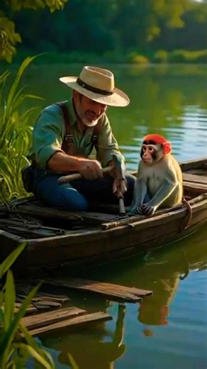 The fisherman and the monkey went fishing... 🙁 #ia #shorts