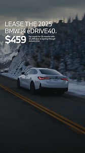 3.6K views · 36 reactions | Lease the 2025 BMW i4 eDrive40 for $459/mo. with $5,389 due at signing through January 2nd at the BMW Road Home Sales Event. | BMW USA | Facebook