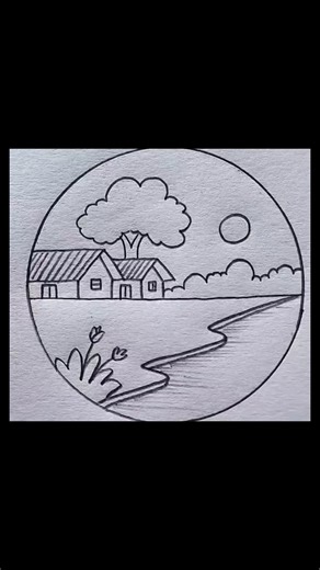 simple nature drawing #shortsviral #shots #shortsviral #drawing #art #trendingsong #painting #draw