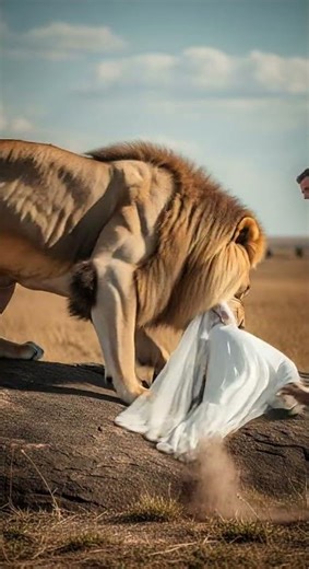 Lion Drags the Bride During a Wedding Shoot 😱 Unexpected Wild Moment #weddingfail #wildlife #viral