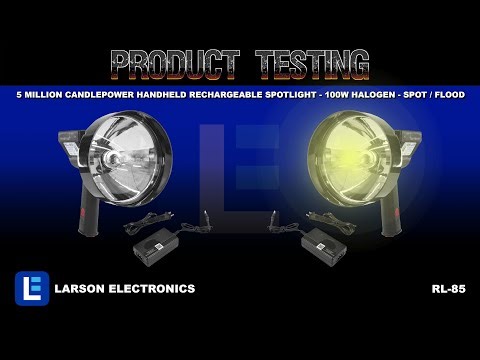 5 Million Candlepower Handheld Rechargeable Spotlight - 100W Halogen - Spot / Flood