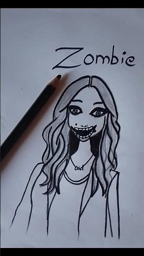 zombie girl darwing easy #art #drawing