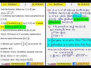 01- Primitive: Correction Exercice Primitive Bac Math /Science / Technique.