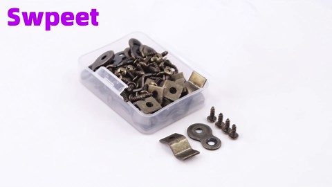 Swpeet 40 Pairs Bronze 2 Styles Heavy Duty 8 Table Top Connector and Z Adjustable Corner Brackets with Matched Screws Assortment Kit, Utility Tables Figure 8 Fastener Z Brackets Clips for Furniture
