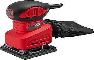 PROMAKER Palm Sander, 1/4 Sander with 1 pcs Sandpaper, 1.5 AMP, Hand sander with Dust Bag, 3000 OPM, Electric Sander for Woodworking. 180W, PRO-LO180