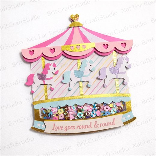 Carousel Shaker Card SVG | 3D Cake Topper, Cricut & Silhouette (digital Download) - Etsy Australia