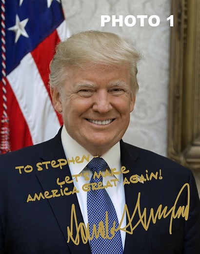 Personalized President Donald Trump Gold Autographed 8x10 Photo - FREE SHIPPING! - Etsy
