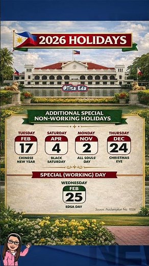 📌 2026 PHILIPPINE HOLIDAYS | Additional Special Non-Working Holidays & EDSA Day Explained 🇵🇭