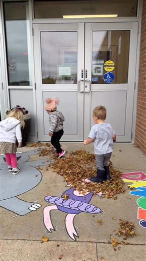 Bonus services at the library during the Fall months, a perfect leaf pile to enjoy while dancing with Piggie and Elephant in front of the library. Limited availability, giggles and smiles welcomed! | Doland Community Library