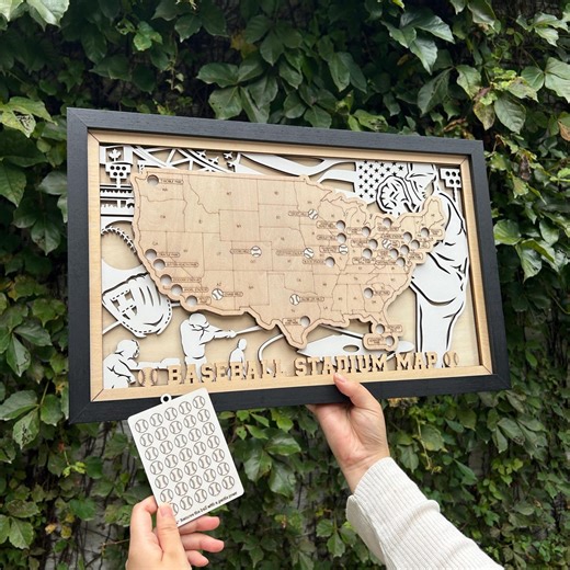 3D Wooden Baseball Stadium Map: Personalized Travel Tracker,mlb Baseball Gift - Etsy