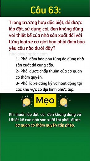 63 - Mẹo học 600 câu lý thuyết B2, B1, C | Bí Kíp Học Nhanh