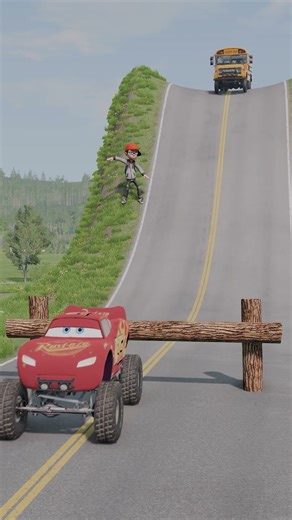 Colourful Long Capsule Buses vs Logs Trap - #2 | BeamNG.drive