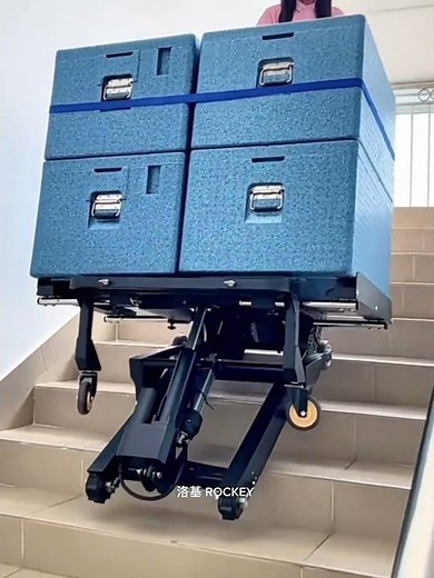 This Chinese Machine Lifts Heavy Stuff Up Stairs Like Magic! 🏗️ #SmartMachine #ChinaInnovation