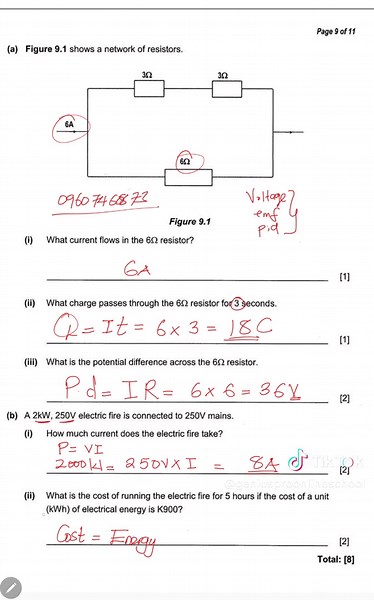 2009 G12 Physics Paper Question 9 Solved.