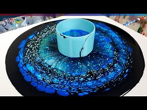 Open Cup Acrylic Pour GALAXY 🌌 - Jaw-Dropping Cells without Silicone! Fluid Art for Beginners