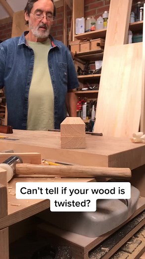 Can’t tell if your wood is twisted? Use winding sticks to help take out the guess work. #woodwork #handtoolwoodworking #windingsticks #woodworker
