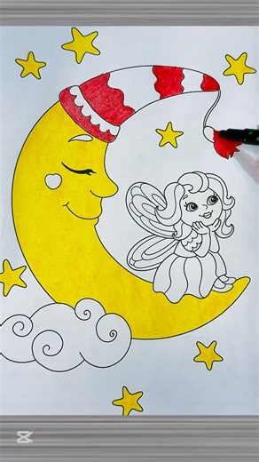 A Fairy Tale on the Moon ✨🌙 #fairytale #moon #fairy #dreamy #art #calmvibes #shorts #youtubeshorts