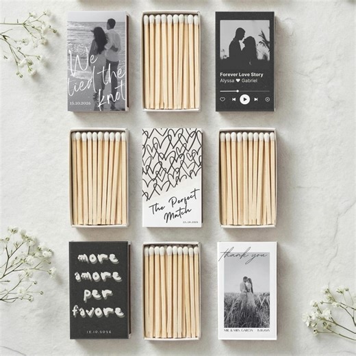 Editable Wedding Favor Matchbox Template, Canva Printable (instant Download) - Etsy