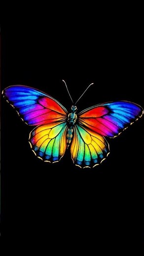 🦋 Colorful Hologram Butterfly in Slow Motion | Magical 3D Relaxing Short