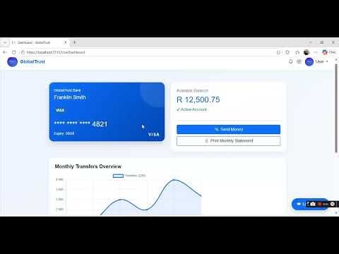 Frontend of my school project (Banking Management System I built at school). Asp.net core Mvc