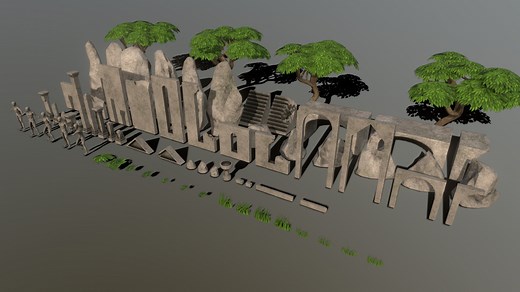Temple Ruins Asset Pack - Download Free 3D model by Bl4ckGh0st