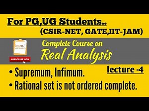 Supremum and Infimum Video Lecture | Crash Course for Mathematics