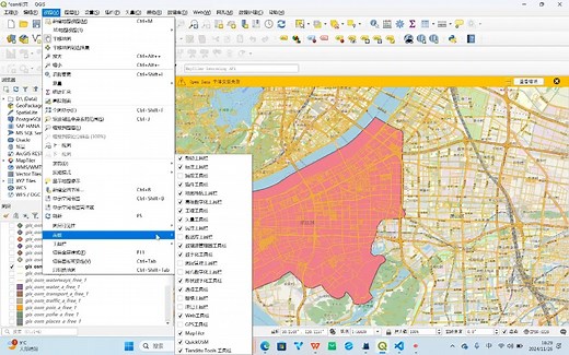 QGIS按行政边界线提取OSM路网数据
