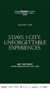 We’re just days away from the biggest celebration of US, the ESSENCE Festival of Culture! From unforgettable performances to conversations that you can only have with your ESSIES, New Orleans is about to be a time! Got your tickets yet? If not, what are you waiting for? July 4th weekend, there’s nowhere else you’d rather be. Tap in now before it’s too late! The ticket link is in the bio! | Essence Festival