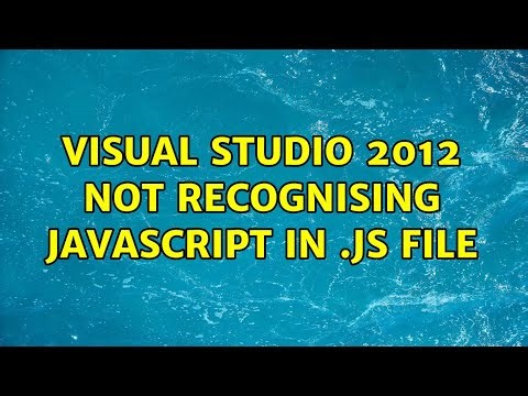 Visual Studio 2012 not recognising Javascript in .js file