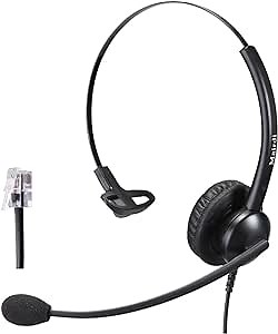 MAIRDI Telephone Headset with Noise Canceling Microphone & HIS Cable for Avaya IP 1608 1616 9601 9608 9611 9611G 9620 9621 9640 9641 9650 9670 J139