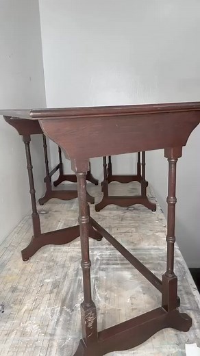 Nesting tables are the perfect blank canvas for a statement piece! I made a playful theme with all the complimentary shades to match my client’s decor. 🎨 #dixiebellepaint #furnituremakeover #paintedfurniture #veniceflorida #howto #vintagefinderswarehouse | Vintage Finder's Warehouse LLC