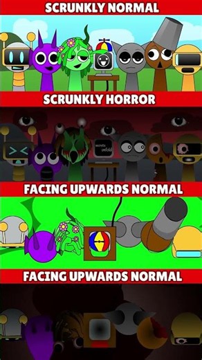 Incredibox Scrunkly Normal VS Horror VS Facing Upwards Normal VS Horror MIX VERSION