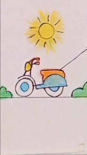 how to draw a scooter very easy 😱