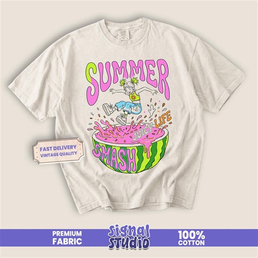 Summer Retro Watermelon Tee - Vintage Y2K Juicy Life Graphic T-shirt - Etsy