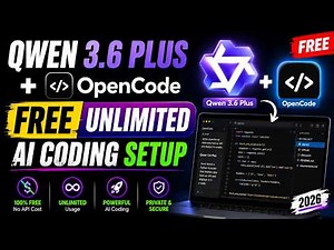 Qwen 3.6 Plus Free + OpenCode 🚀 FREE Unlimited AI Coding Setup 2026 (No GPU, No API)