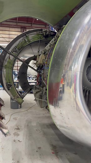 Inside our powerful CFM56 engine 💪 #CFM56 #CFM56Engine #BoeingEngine #BTS #Nolinor #NolinorAviation #Aviation #GoldStandard #RealAirline #B737300 #PlaneSpotting #PilotLife #Trending #FYP