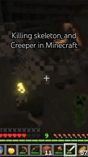 Skeleton sniped! Creeper BOOMED! 💀💥 Night survival clutch! #MinecraftShorts