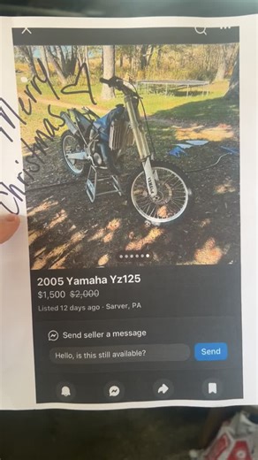 My wife got me good this year! Totally unexpected, I am still in shock🤙🏽 . . . #yamaha #2stroke #dirtbike #yz125 #motocross