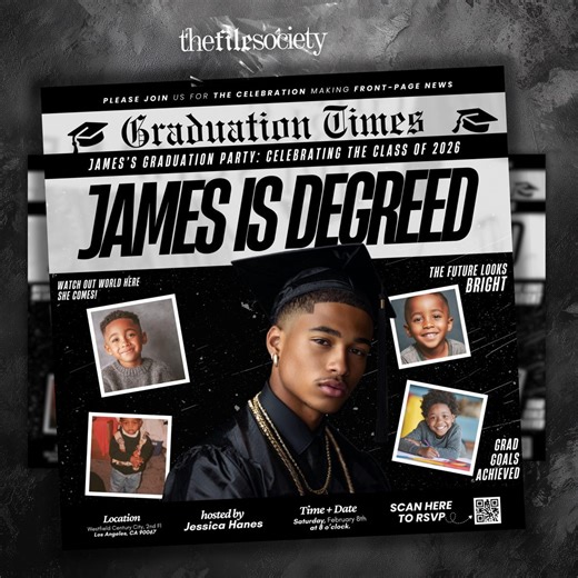 Class of 2026 Newspaper Graduation Invitation for Boy, Senior Photo College High School Editable Canva Template - Etsy Australia