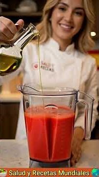 🥒 GAZPACHO ANDALUZ en casa | La receta española MÁS refrescante y fácil del verano 😍#gazpacho#viral