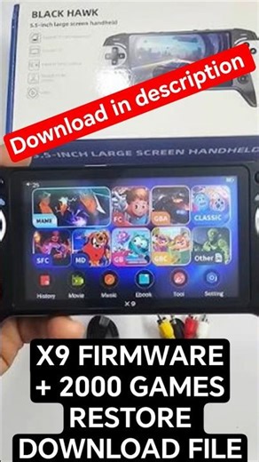 Handheld Games Console X9 Firmware. Link in Description.