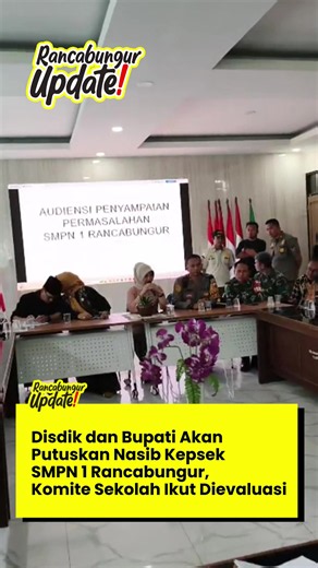Camat Rancabungur, Dita Aprilia, menyampaikan bahwa seluruh proses tuntutan terkait pemberhentian Kepala Sekolah Siti Hodijah dan berbagai persoalan yang terjadi di SMPN 1 Rancabungur dilakukan secara terbuka tanpa ada yang ditutup-tutupi. Hal tersebut disampaikan langsung dalam forum evaluasi bersama yang turut melibatkan pihak sekolah, komite, serta para orang tua siswa. Menurutnya, apa yang akan disampaikan oleh Kepala Dinas Pendidikan nanti juga menjadi bagian dari keterbukaan pemerintah dal