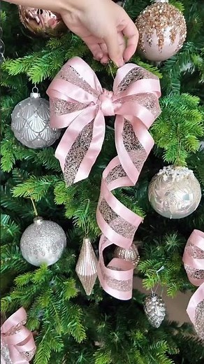 #christmas Hacks 192--How to make bows to decorate the Christmas tree ?#decoration #christmastree