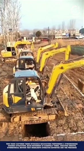 Excavator Synchronized Digging Machine Innovation for Construction demonstration and crossing