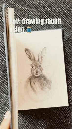 “Thread Art Technique 🧵 rabbit | Mixed Media #shorts”