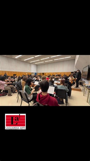 Today, LaGuardia High School’s Philharmonic Orchestra had the incredible honor of hosting members of the @nyphilharmonic for a special rehearsal of Aaron Copland’s “An Outdoor Overture”! This collaboration is especially meaningful—Copland composed “An Outdoor Overture” in 1938 specifically for the students of the High School of Music and Art (one of LaGuardia’s predecessor schools) right here in New York. Nearly 90 years later, this piece continues to bring professional musicians and student art